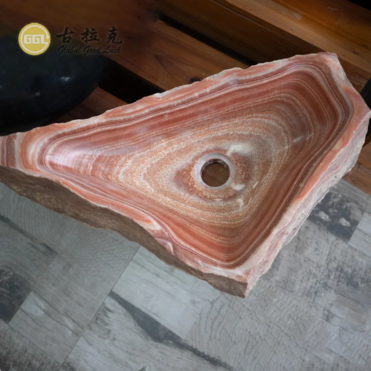 Custom Made Nature Stone Art Bathroom  Wash Stone Bowl Sink Basin