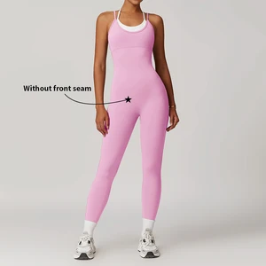 OEM High Quality Women's 1-Piece Fitness Bodysuits & Jumpsuits Sports Bra & Yoga Clothes Wearable Sports Bodysuits
