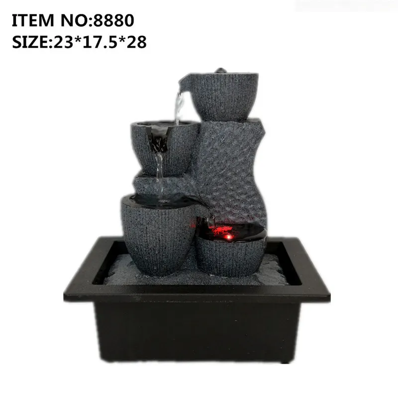 Home Decoration Indoor Water Fountain Office Desktop Waterfall Resin