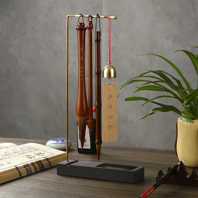 Латунный держатель для кистей каллиграфии с 8 иглами и чернилами