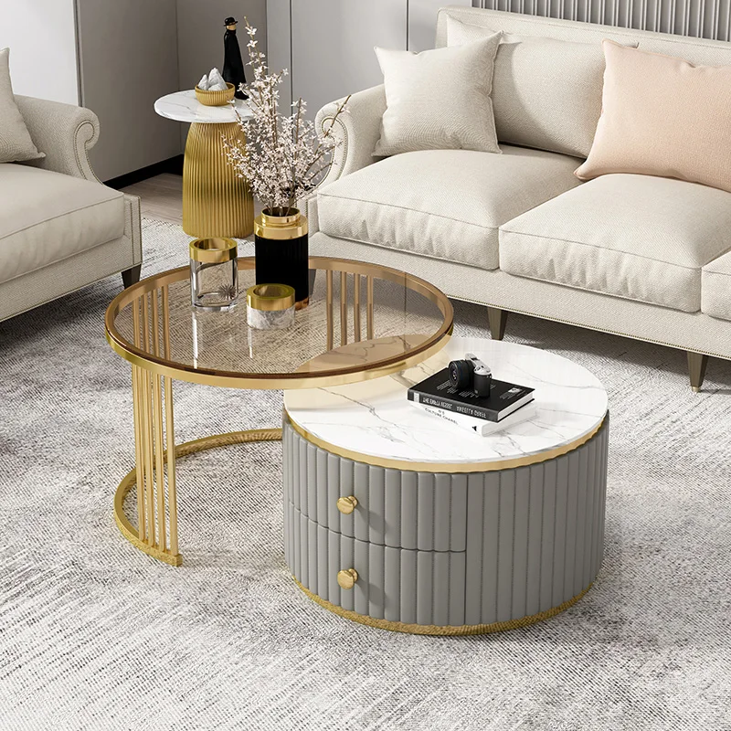 round double glass coffee table