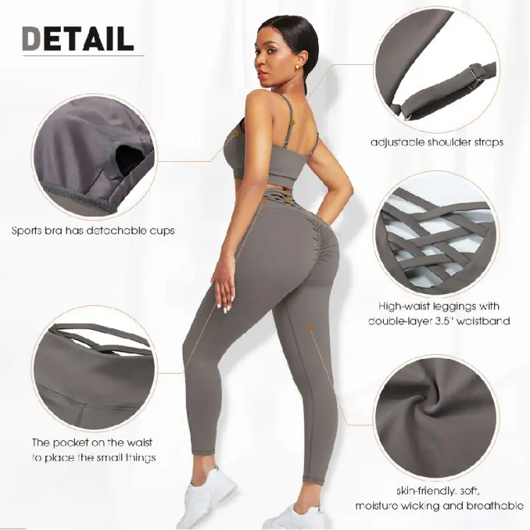 3 Piece Yoga Set Pants And