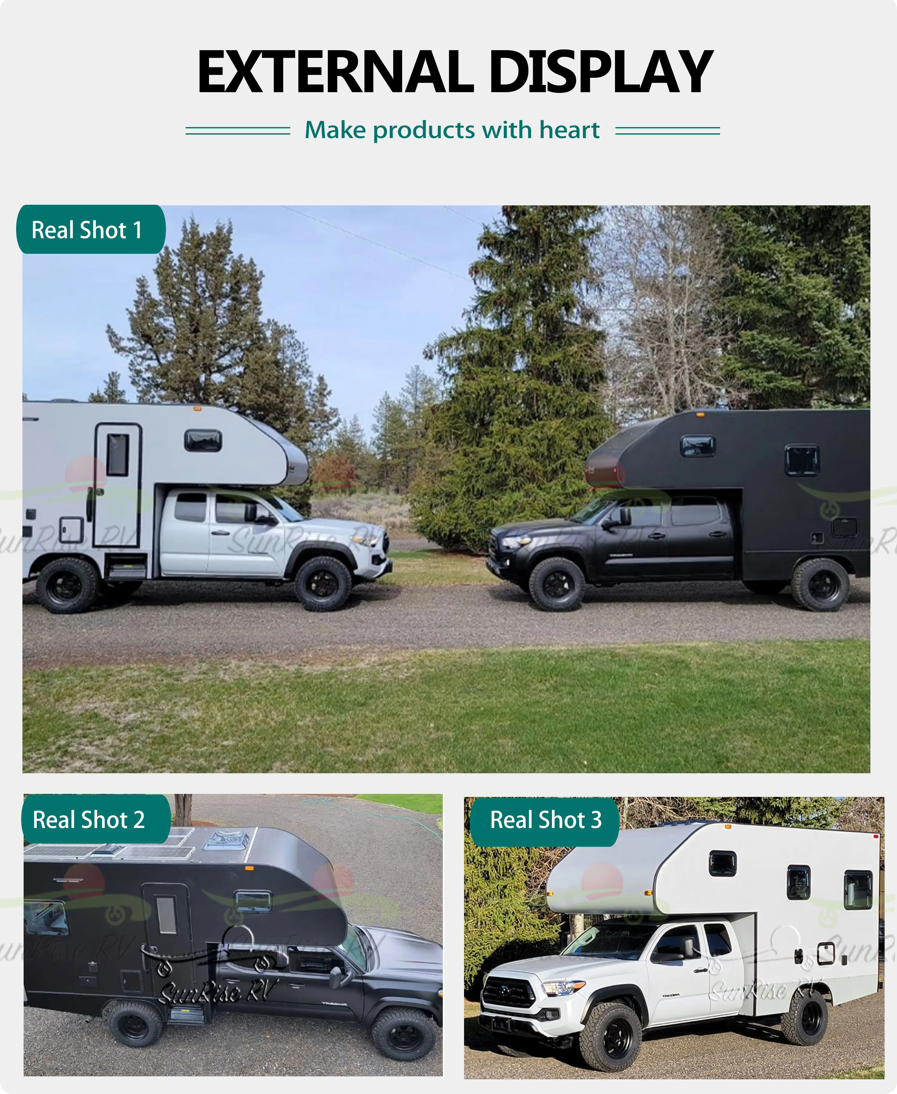 Sunrise Rv Custom Hard Top Lightweight Truck Bed Campers Fiberglass 8ft