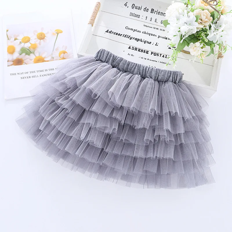 White Pink Girl's Skirt Tutu Dress for Girls Layers