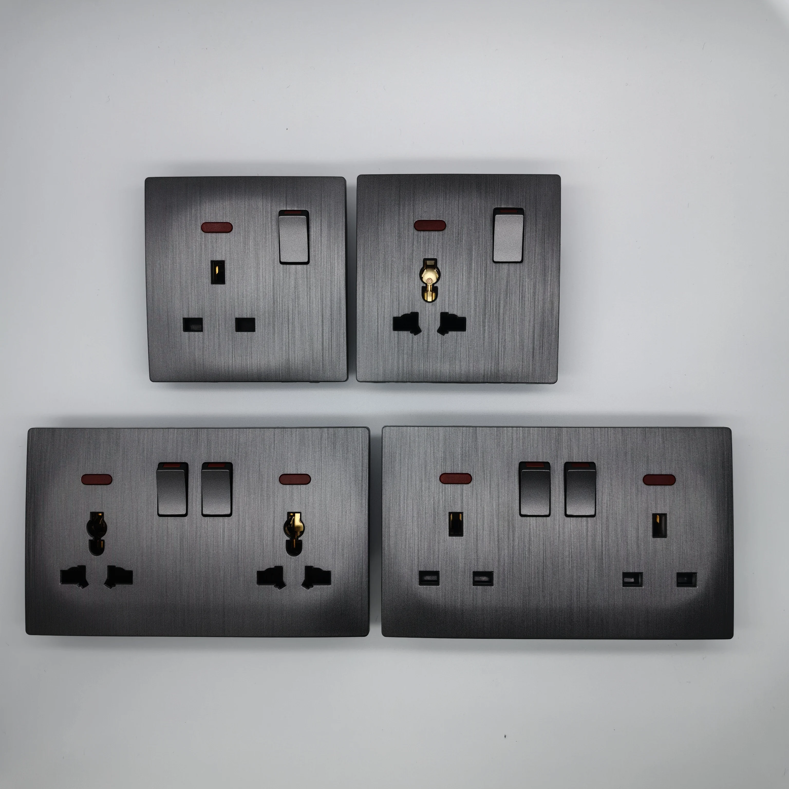 VNX Multi Wall Switch Socket With Light Indicator 3 Pin Universal Sockets and Switch