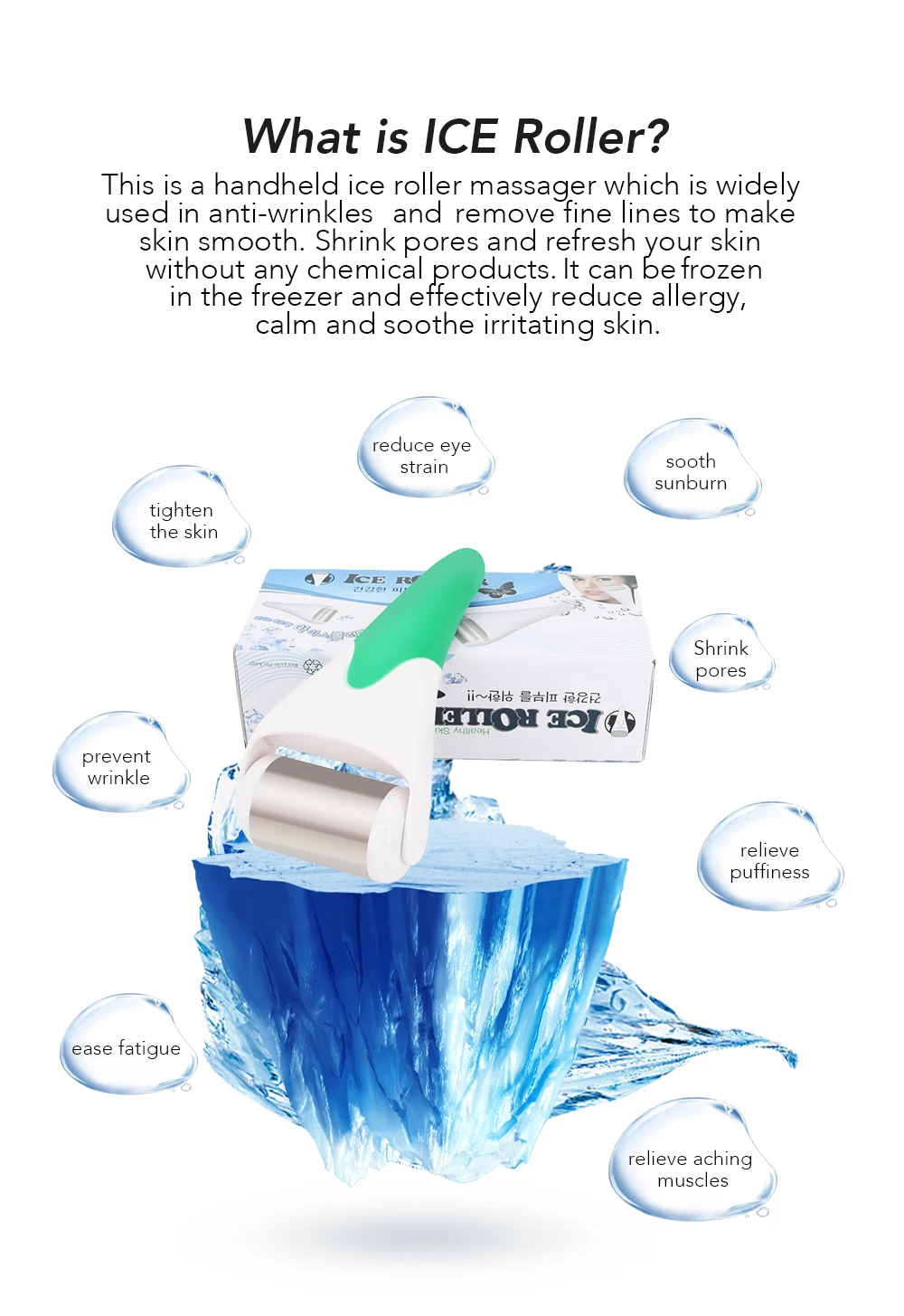 DRS 6 in 1 Derma Roller Set Dermaroller Kit with Ice Roller