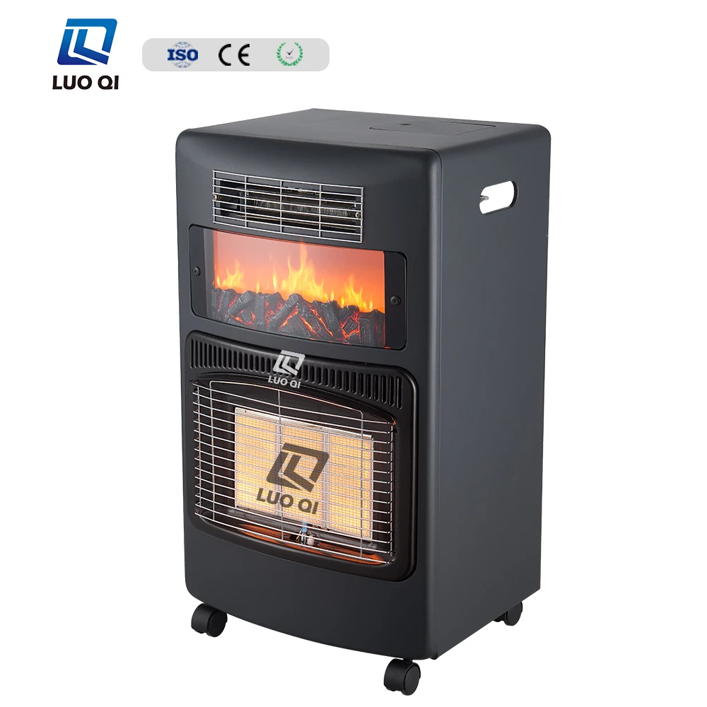 Radiateur de pièce au gaz portable 4,2 kW avec écran flamme simulée chauffage mobile pour usage domestique et commercial vente directe usine pour extérieur