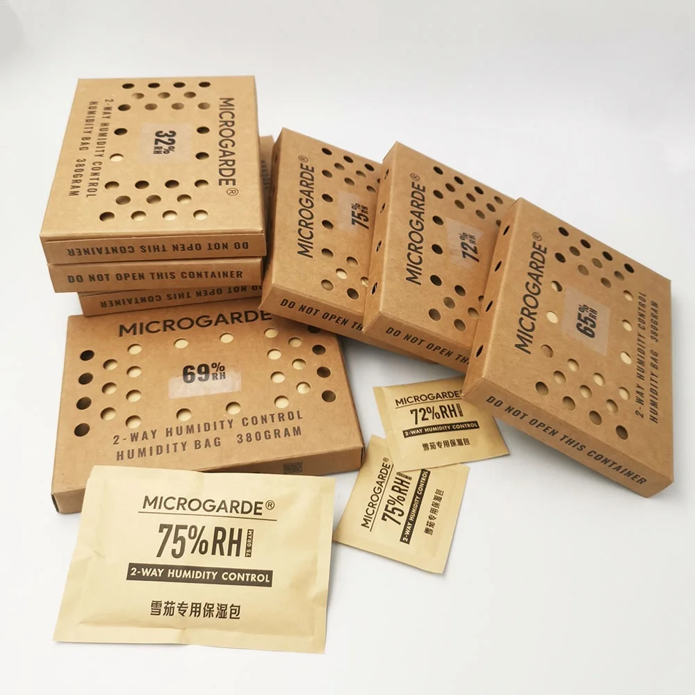 Customizable 1g 8g 60g RH 58% 62% 69% Cigar Tobacco Hemp Herb Humidity Control Curing Bag Boveda 2 Way Humidity Pack for Cigars