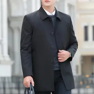 Men's Couture Business Trench Coat 2-Piece Premium Producer Made to Measure Suit Stylish Blazer Outerwear