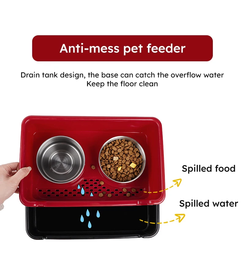 Pet Bowl Stainless Steel Dog Bowl Anti-upset Life  Pet Double Stainless Steel Cat Bowl Wholesale manufacture