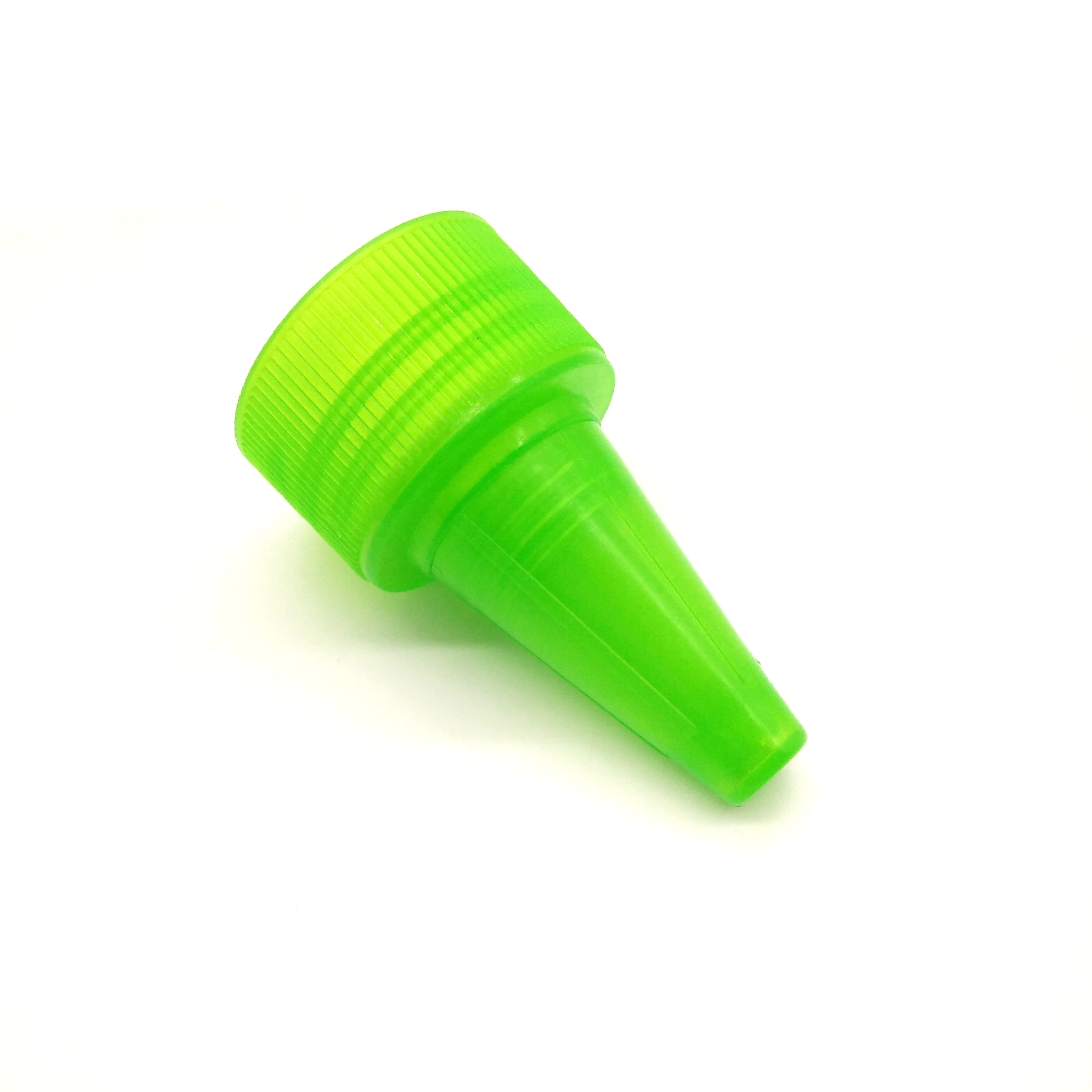 Customized Size Plastic Wide Long Nozzle Twist Top Cap With Green Twist