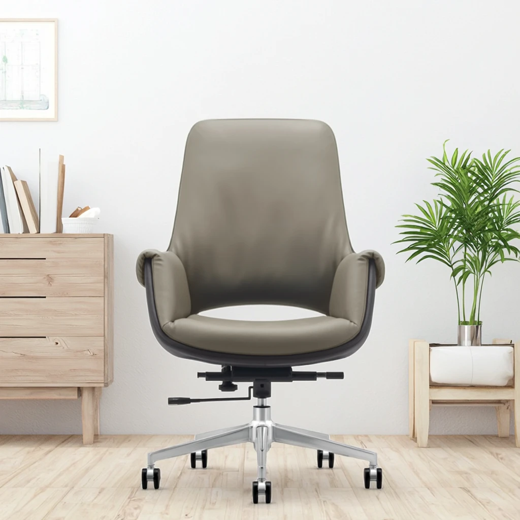 Modern Leather Executive Office Chair with Ergonomic Design Adjustable Height Lockable Recline 4