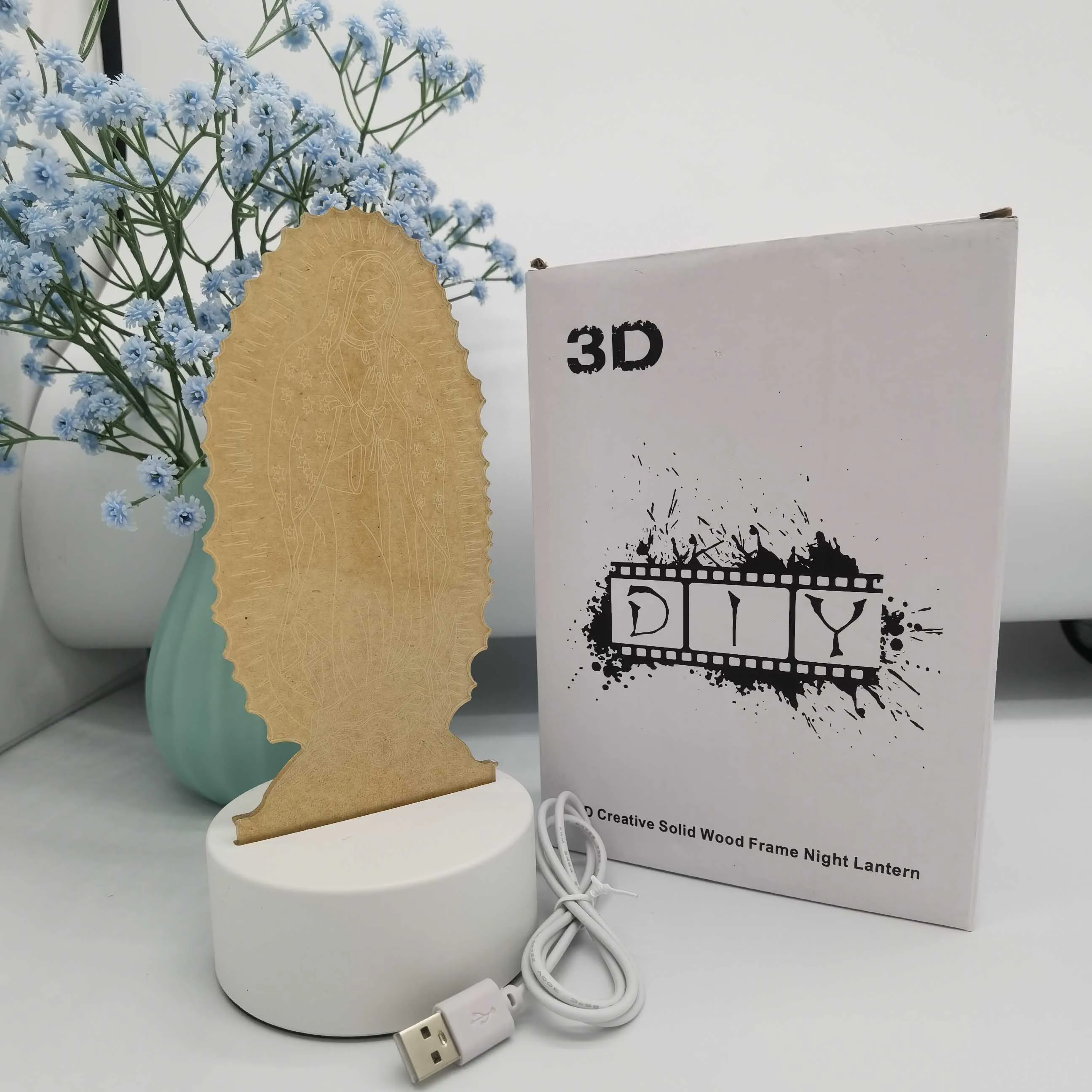 Factory Customize Jesus Night Light Cheap 3d Acrylic Led Lamp Virgin