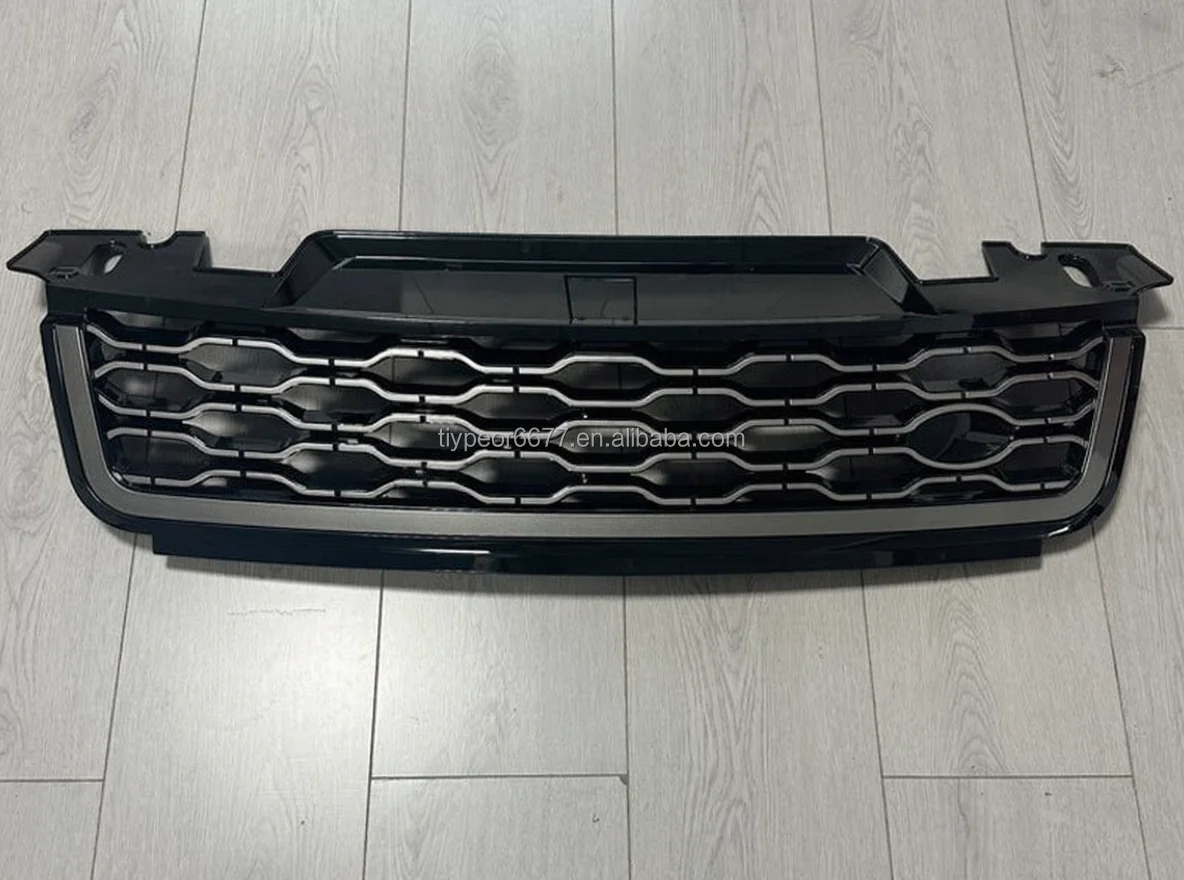 product tiypeor car front bumper mesh grille for land rover range rover sport 2018   2020 car accessories all black silver upper grille-5