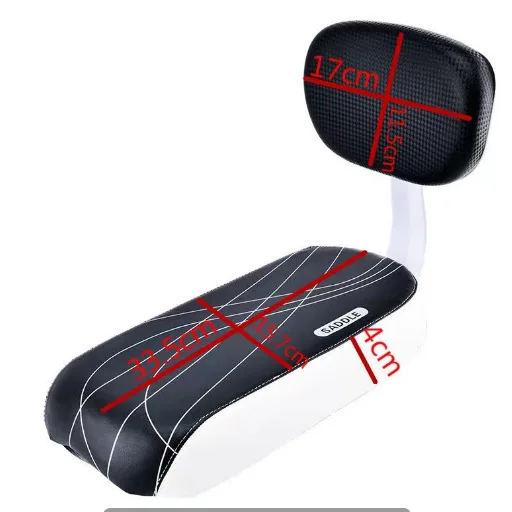 Coussin De Siège Arrière De Vélo - Noir, Confort Pour Passager, Pour VTT Ou Vélo De Route