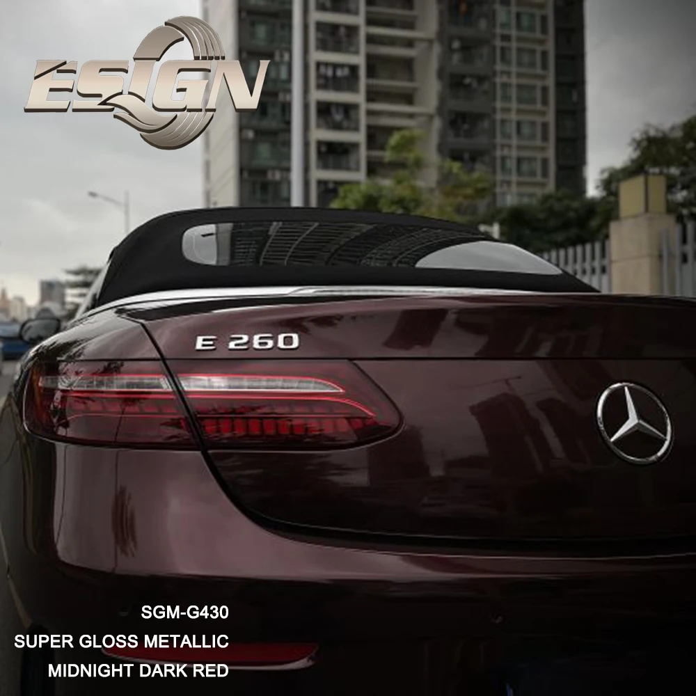 Super Gloss Metallic Midnight Dark Red Car Wrapping Vinyl