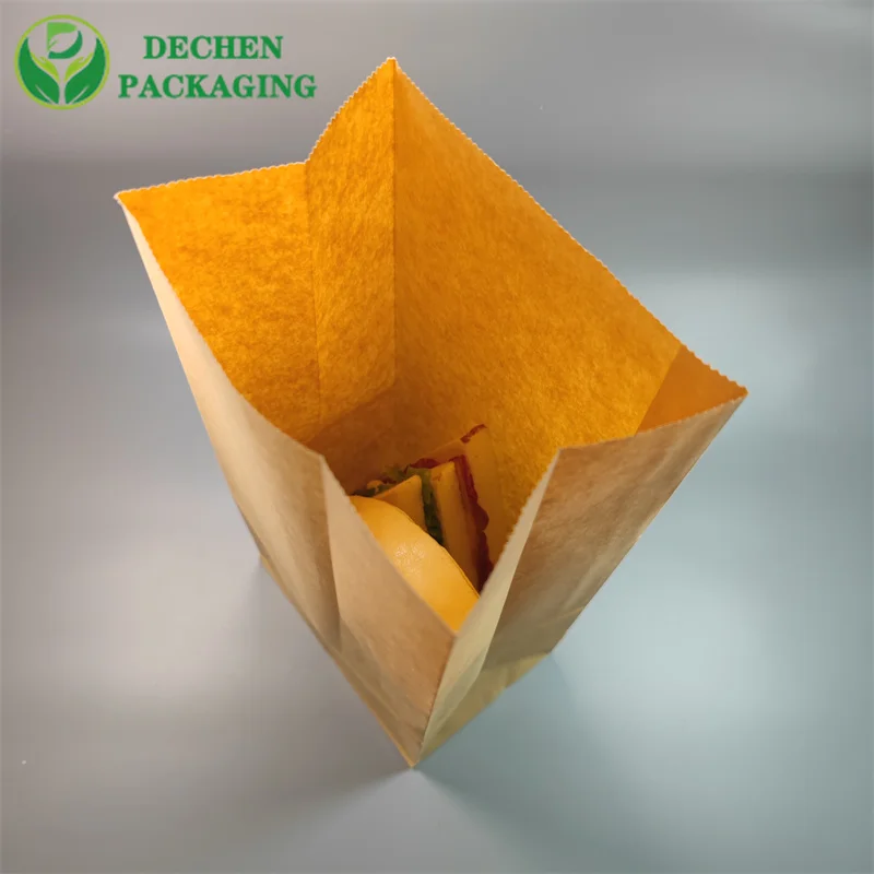 Sac en papier orange sac en papier poulet frit sac en papier personnalisé avec logo