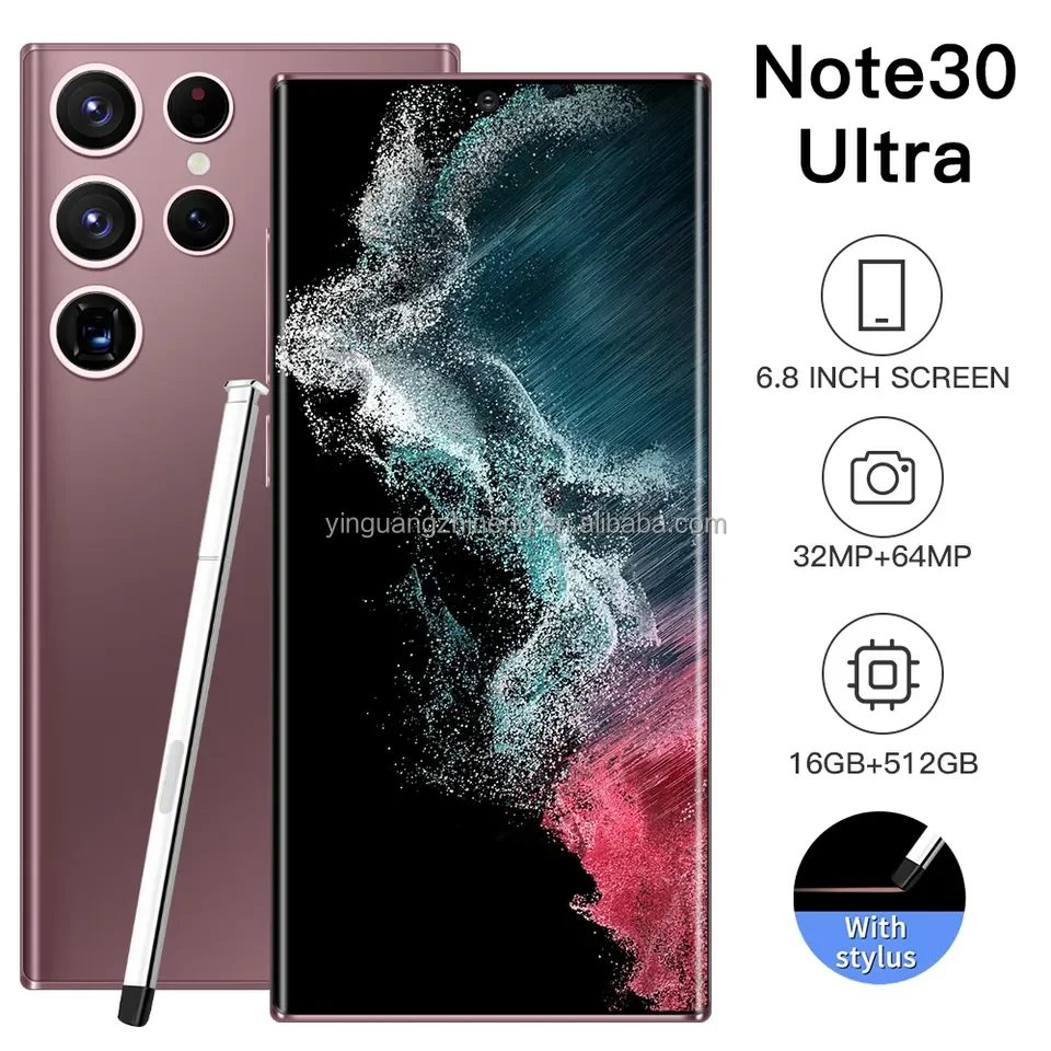 2021 Newest Note30+ 12gb 512gb Smartphone 6.9 Inch Amoled Screen ...