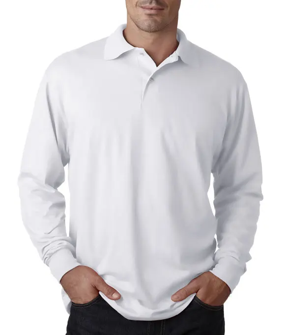 White Long Sleeve Polo with CSG Logo