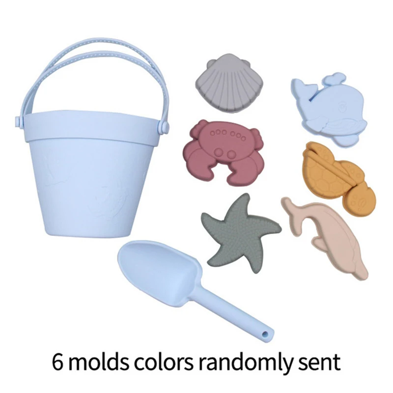 Многоразовая Песочная коробка для животных, Экологически чистая пищевая мягкая настраиваемая детская Песочная форма с принтом, набор силиконовых детских пляжных игрушек
