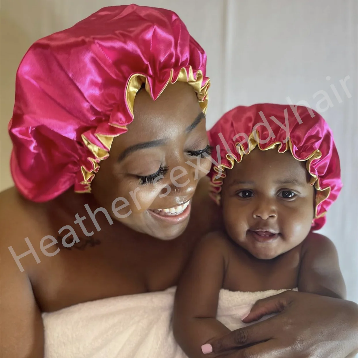 Best Selling Silk Mommy And Me Double Layer Adjustable Band Satin Hair