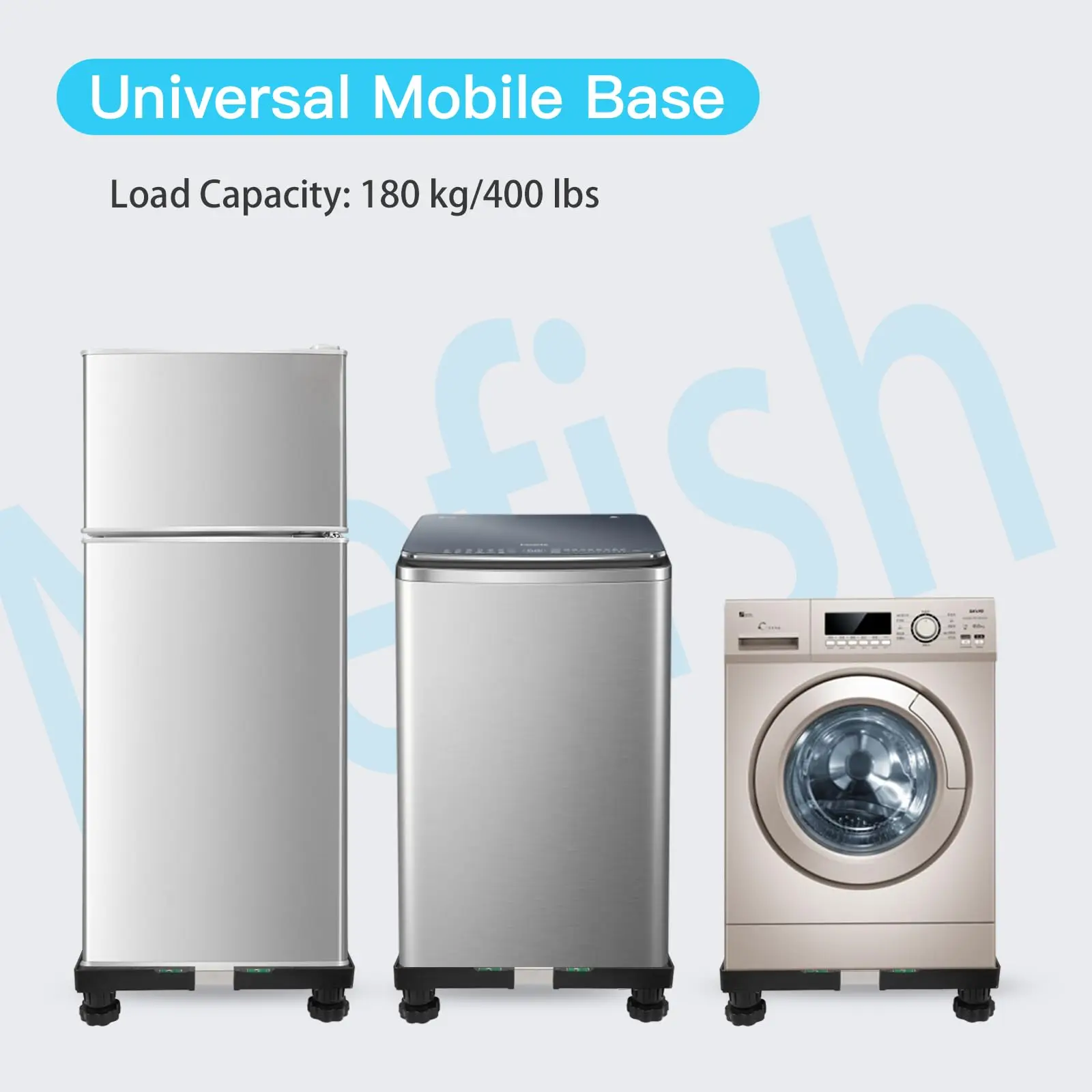 Nefish Mini Fridge Stand Universal Stand Base Adjustable Refrigerator Stand with 4 Strong Feet Washing Machine Base for Dryer