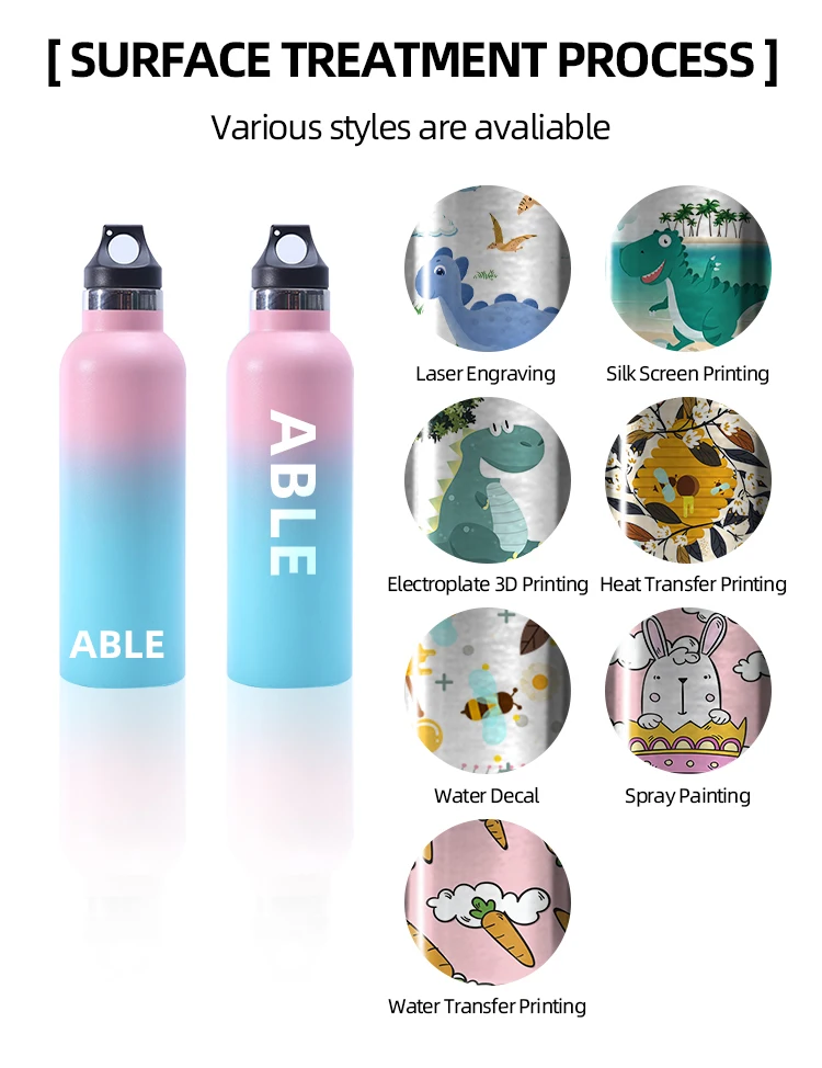 Aquaflask Tazas Gourde Water Bottle 500ml Stainless Steel Double Wall Custom Color Gym Water 7254