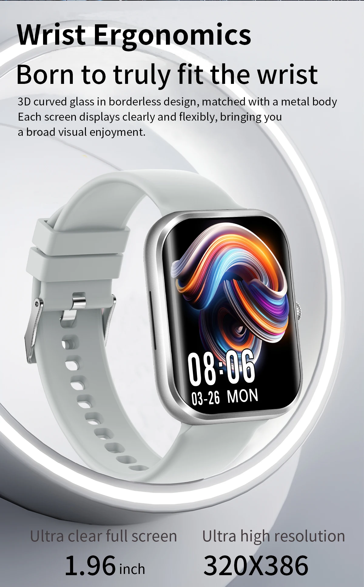 2024 Smart Watch AK58 AI Voice Health Heart Rate Monitor DaFit App Multi Sport Modes Waterproof for Women Men Smartwatch