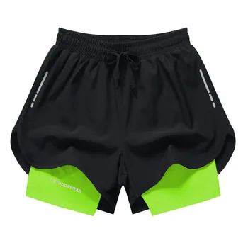 Customization Logo Men Sports Casual Breathable Quick Drying Fitness Running Bike Polyester Spandex Plus Size Shorts