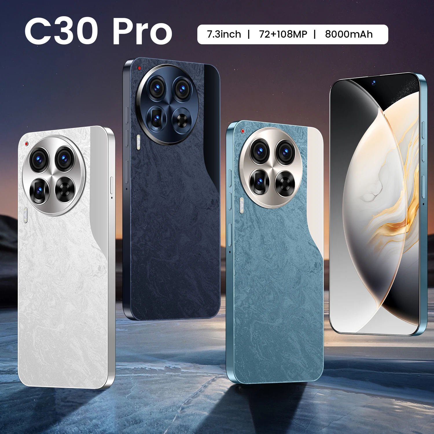 Unlock the FutureC30 Android 5G  Smartphone With 16GB RAM 1TB Storage Dual SIM Face Recognition and Fingerprint Security