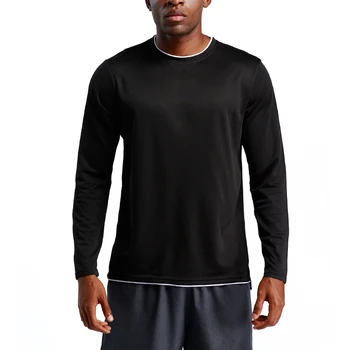 Custom private label winter training running wear men long sleeve fitness apparel plus size sports shirts