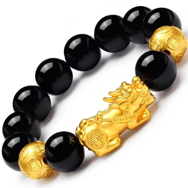 Matte Black Onyx Gold Buddha Beaded Mala Bracelet – MARZ