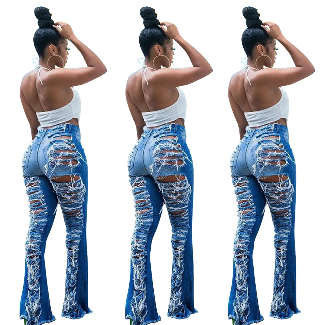 Q21y930-pantalones Vaqueros Con Agujeros Para Mujer,Calzas Caladas Para  Chicas,De Moda,Para Otoño - Buy Pantalones Vaqueros Para Mujer,Vaqueros  Skinny,Las Niñas Pantalones \u0026amp; Pantalones Product on Alibaba.com