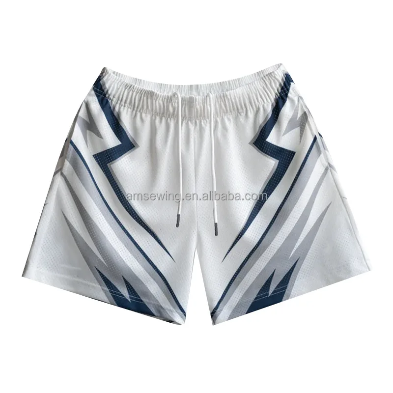 Eco été personnalisé Sublimation respirant maille RPET décontracté gymnase Boardshorts pantalons de survêtement vêtements d'entraînement basket-ball hommes 605_voghion.com