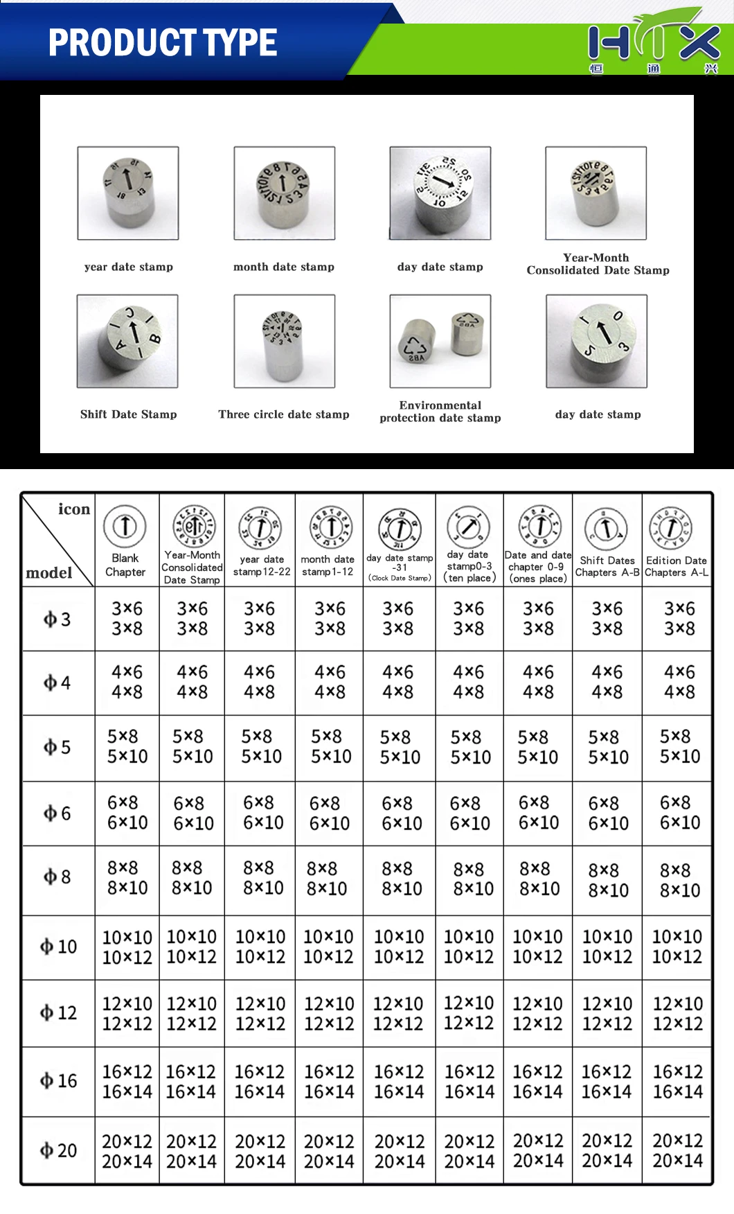 Calendar Code Plastic Mold - Customized Date Stamp Accessories