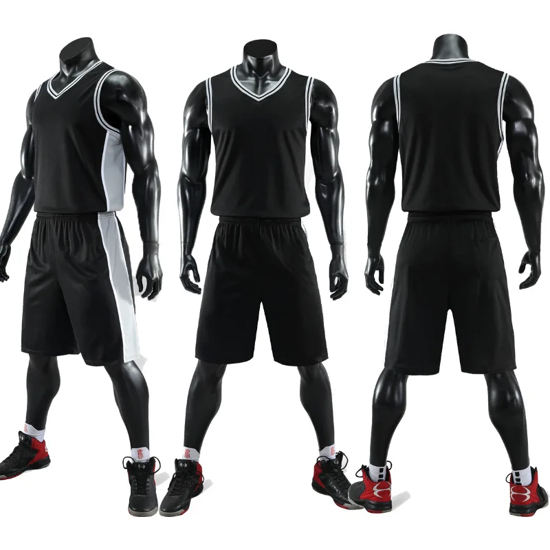 Баскетбольная форма с логотипом на заказ, быстросохнущая Молодежная черная баскетбольная тренировочная Джерси с принтом