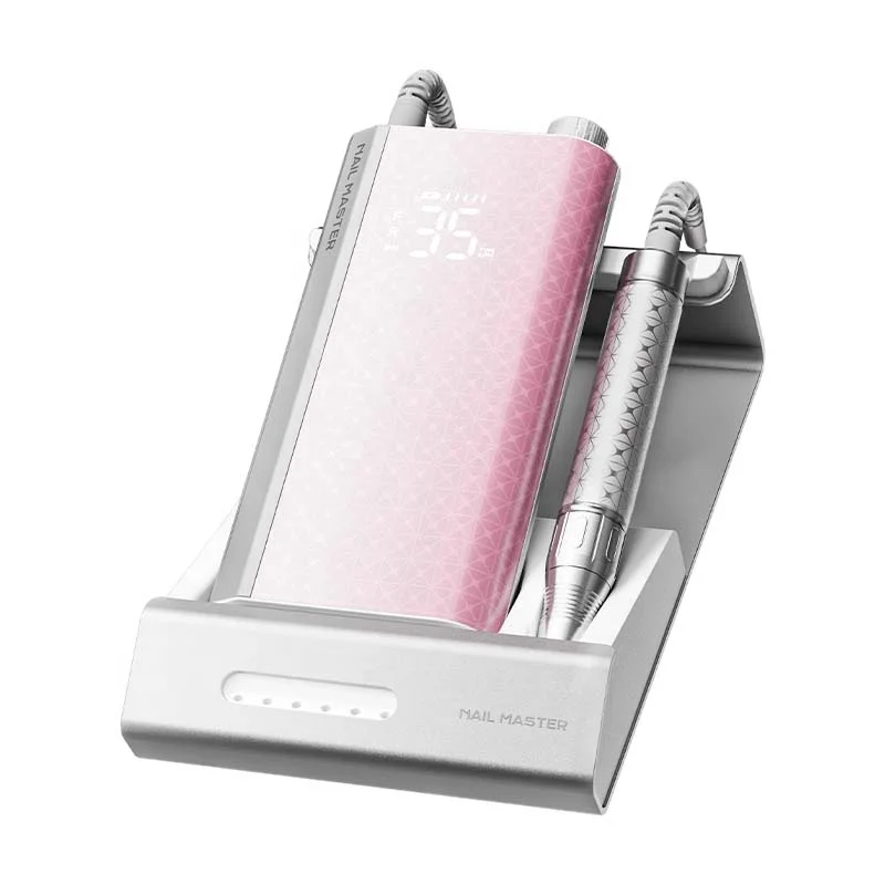 Nytt designad tyst handdel borstlös maniküruppsättning Nagelframställningsmaskin Utbud för nagelsalong Professionell återladdbar borrmaskin