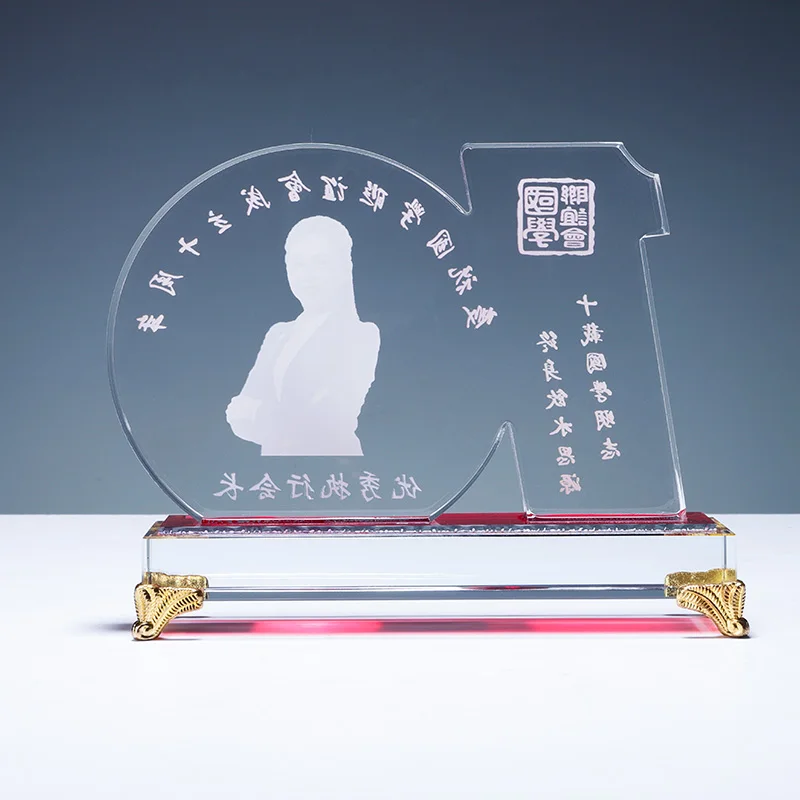 High quality wholesale customized creative design acrylic trophies awards plaques manufacture