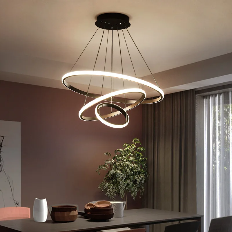 Nice Quality Down Circle LED Modern Chandeliers Lighting Living Room Gold Ring Chandeliers Pendant Lights Decorative LED Pendant - Image 2