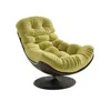 Type a swivel chair-black leather-green accents