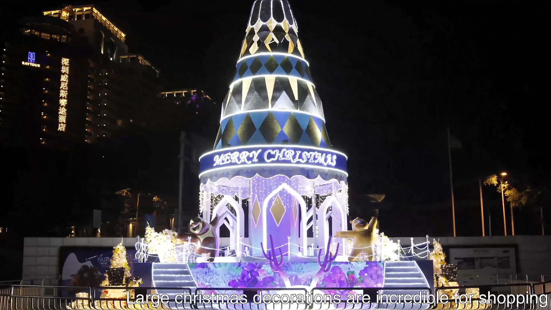 High Quality Christmas Scene Props Cute Style Christmas Light Up Scene