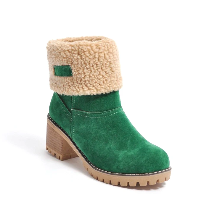 Новые зимние матовые флисовые сапоги на толстой подошве короткие женские из