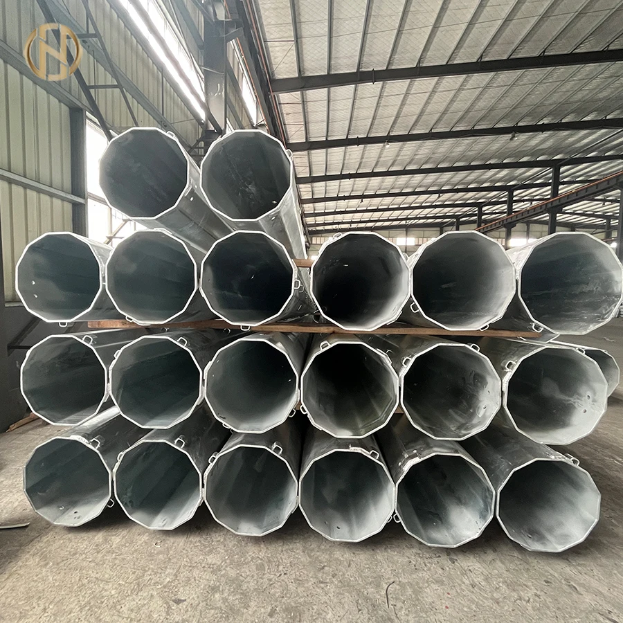 High Mast Lighting Pole Step Tubular Swaged Steel Pole for Squzre Outside