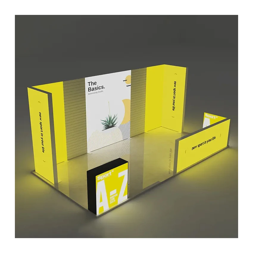 Portable Stand Led Folding Light Box Conference Display Exhibition Booth Wall Background Board Lightbox for Trade Show