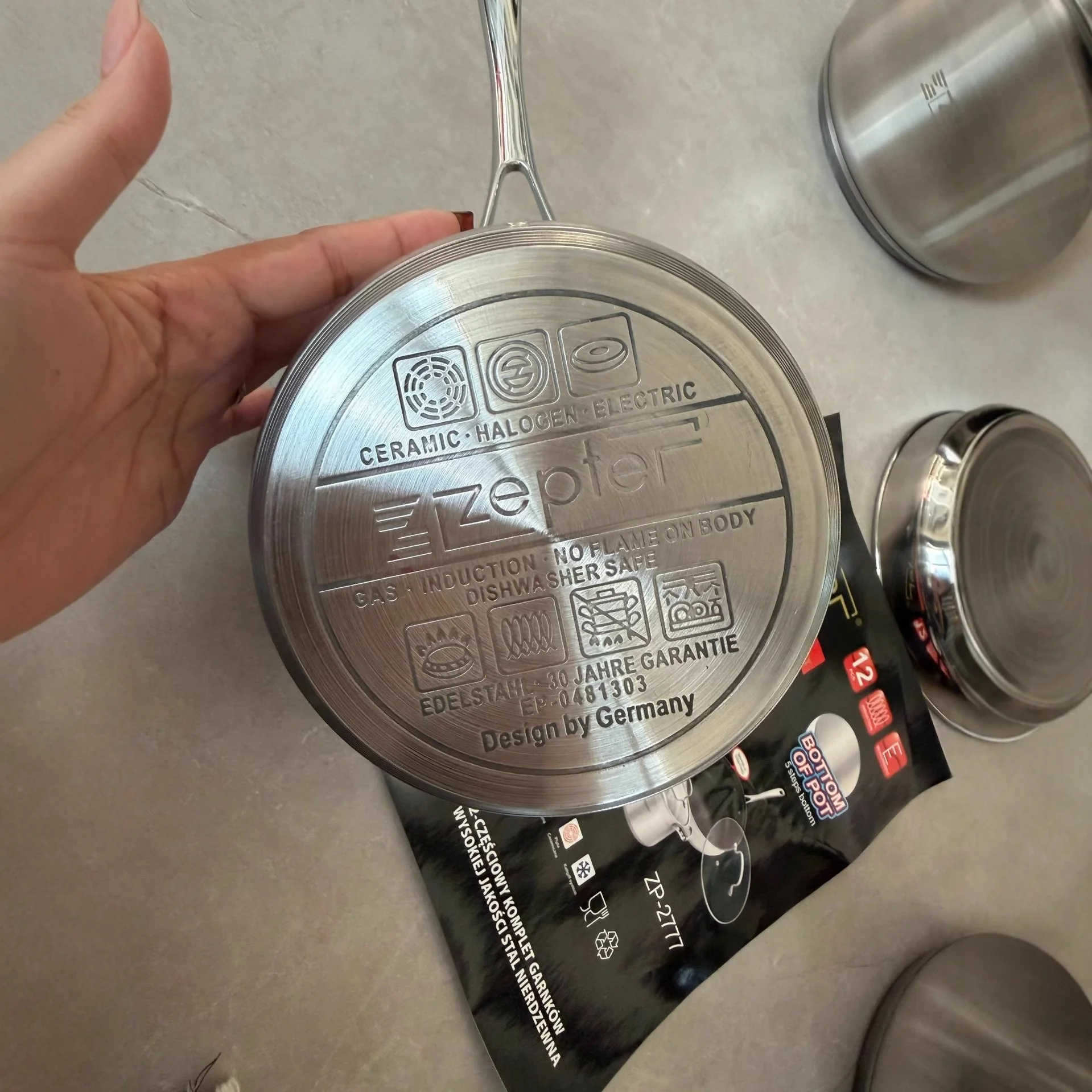 Zepter China 12-Piece 201 Stainless Steel Set Pot ZP2777 Non-Stick