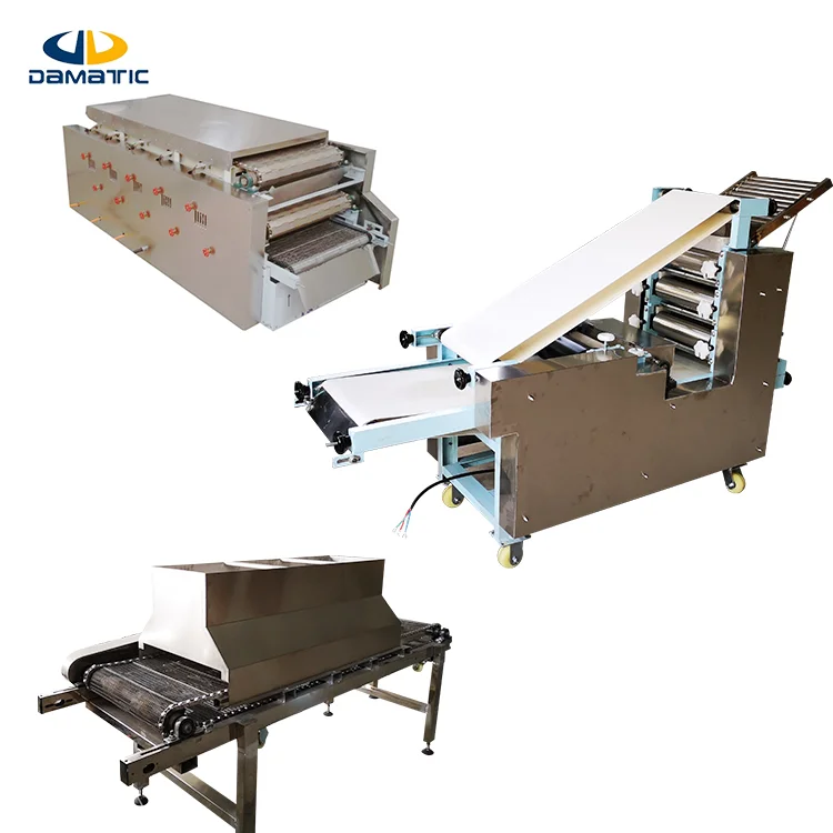 Home Roti Rolling Arabic Lavash Bread Maker Ethiopian Injera Bread Making Machine Electric Tortilla Press Oven Production Line