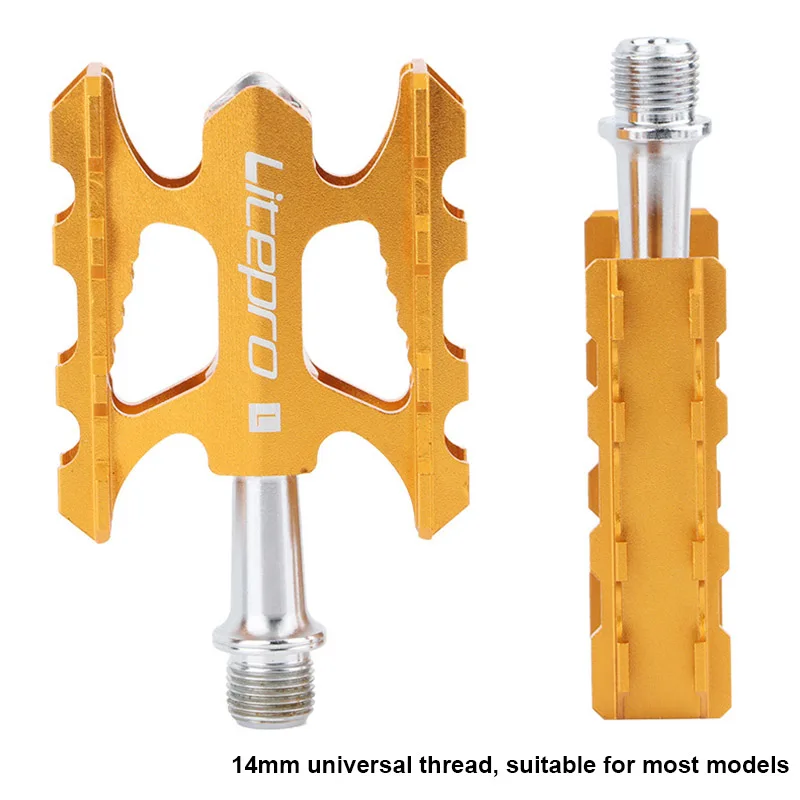 RIDERACE Cycling  Folding Bike Aluminum Alloy Non-slip Pedal MTB Road Riding Sealed Bearing BMX Universal Bicycle Pedal