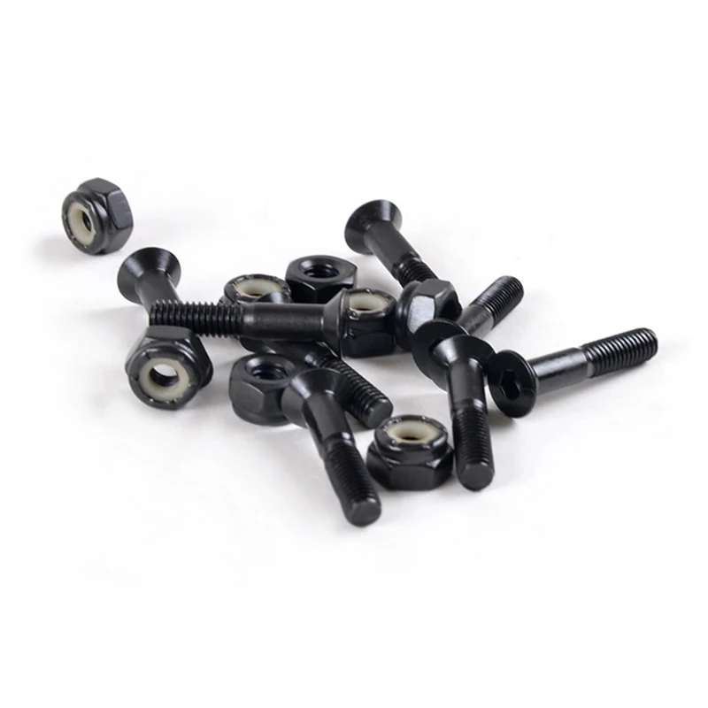 Colored 25mm Electroplated Custom Bulk Nuts and Bolts Pro Skateboard Hardware
