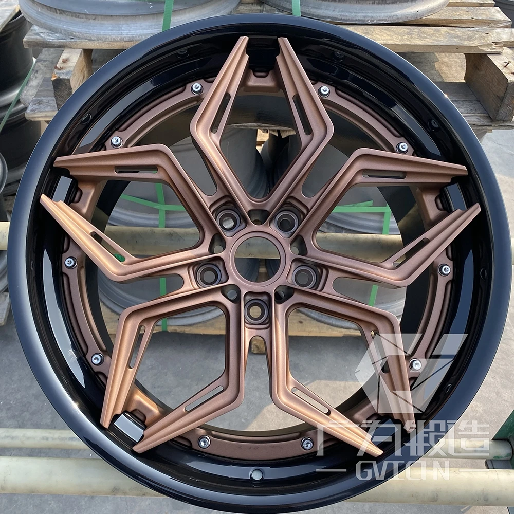 2 piece mate bronze face aluminum alloy forged wheels 16 17 18 19 20 21 22 23 24 inch 5x112 5x114.3 5x120 rim hub