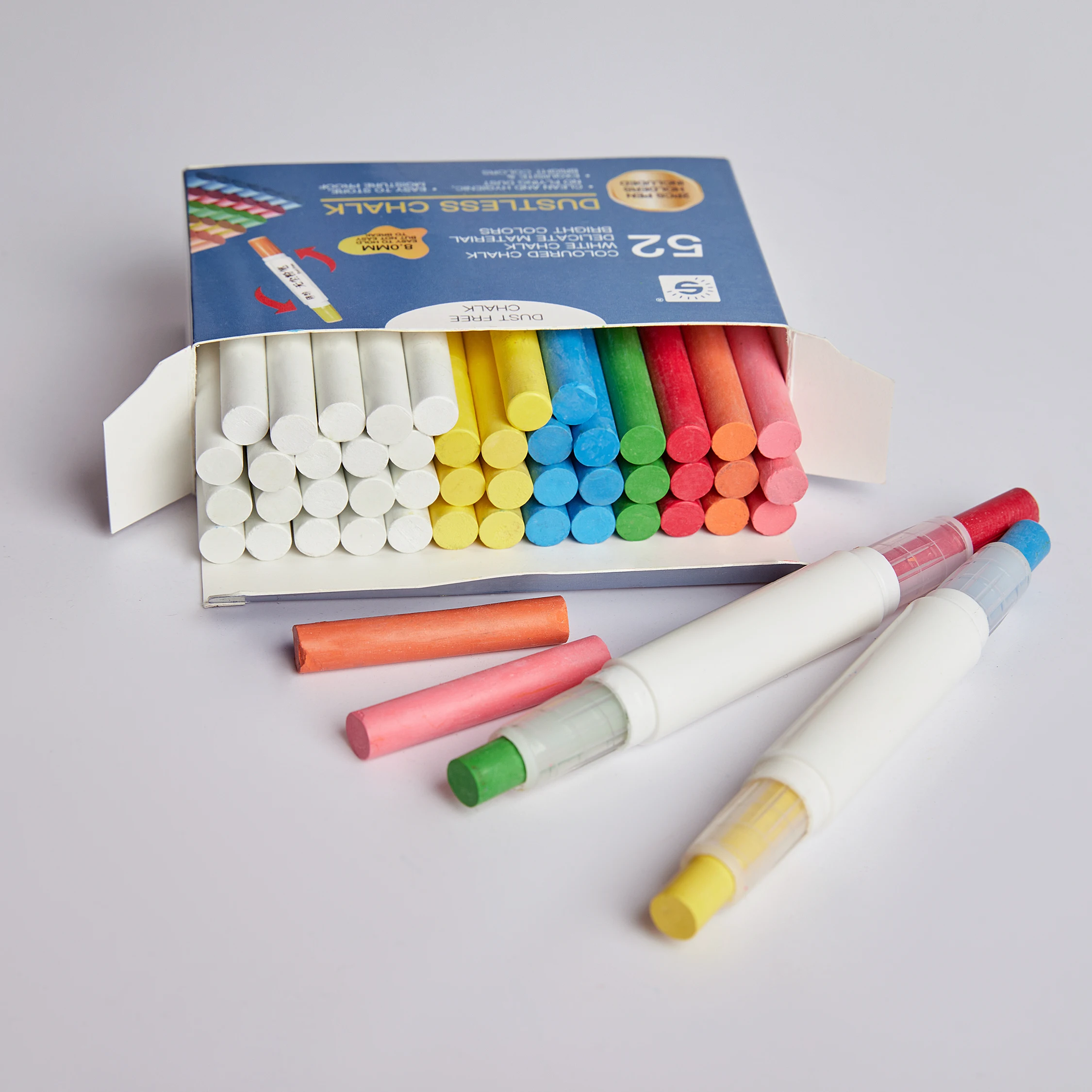 Безопасный нетоксичный Мел без пыли SUNNY, 6 цветов, моющийся для учеников школы